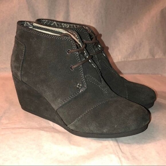 TOMS Leather Suede Booties